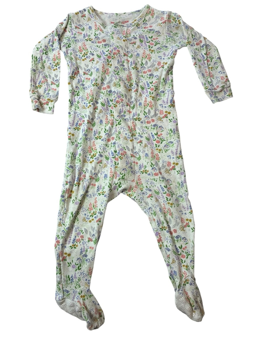 Magnetic Me Floral Footie Pajamas Sleeper 100% Organic Cotton 9-12 Months